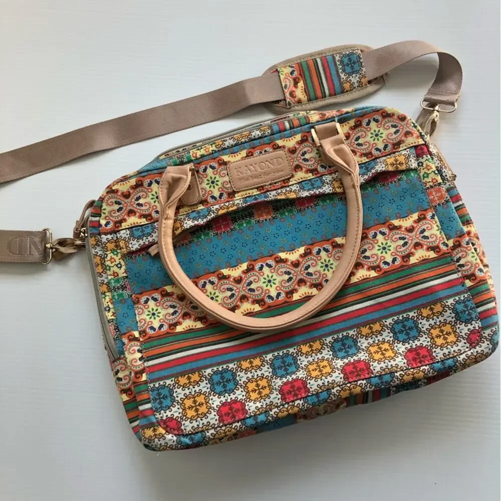 Kayond laptop shoulder briefcase bag patterned pockets